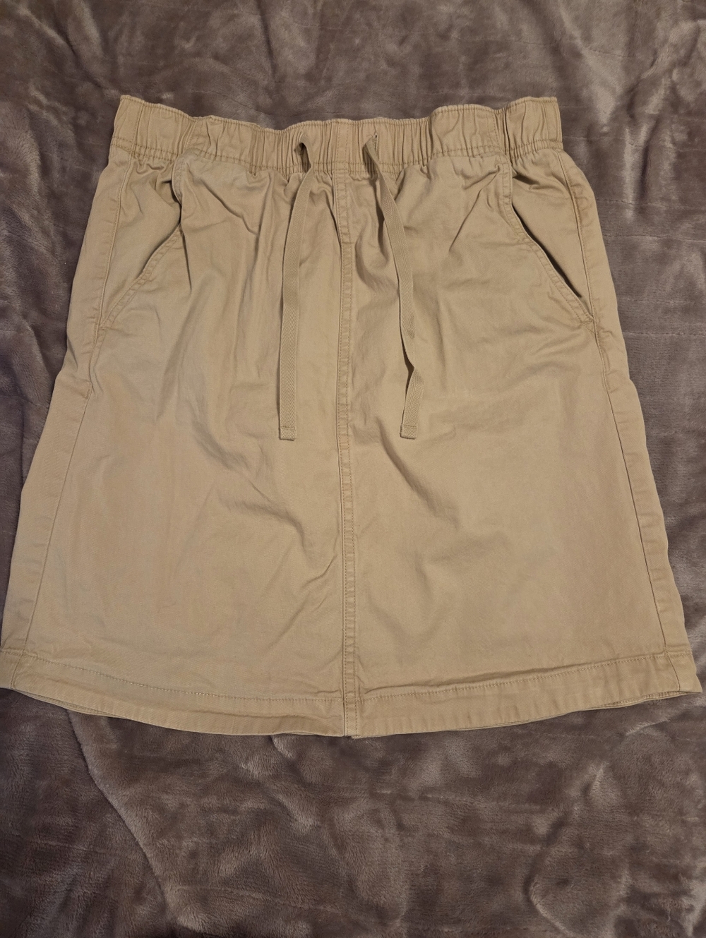 LLBean Casual Drawstring Khaki Skirt